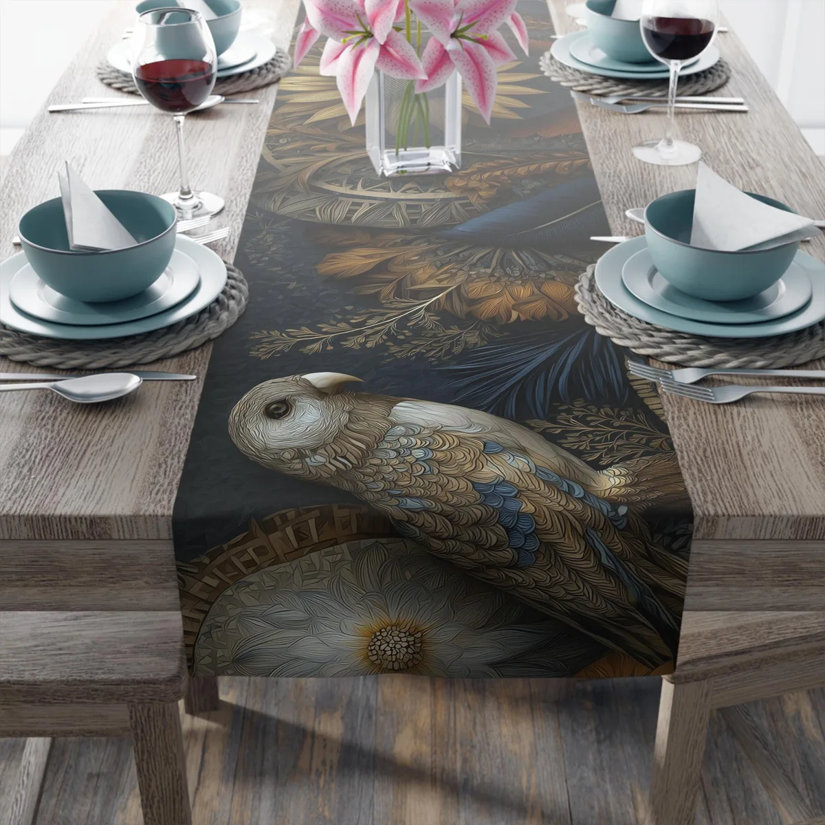 Sunflower Art Polyester Table Runner