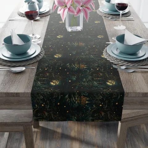 Fantasy Celtic Tree and Moon Table Runner