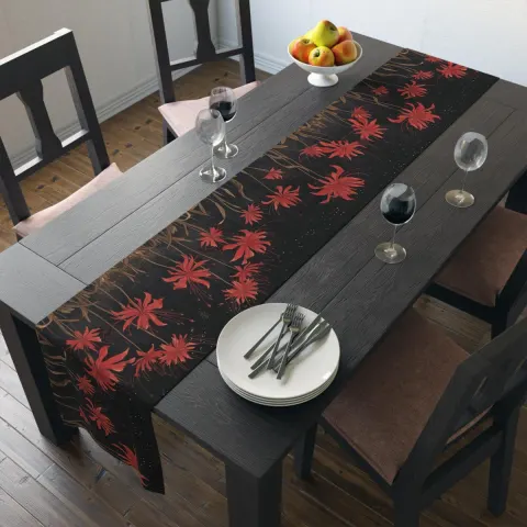 Gothic Red Spider Lilies Table Runner, view 2
