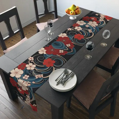 Japanese Floral Table Runner, view 2