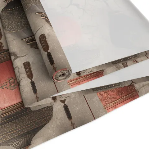 Japanese Pastel Lanterns Art Polyester Table Runner, view 3