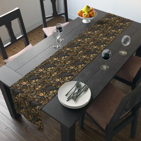 Medieval Floral Crow Table Runner, view 2