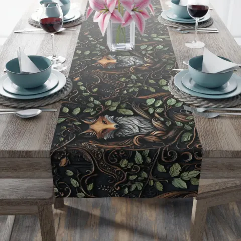 Medieval Forest Fox Table Runner