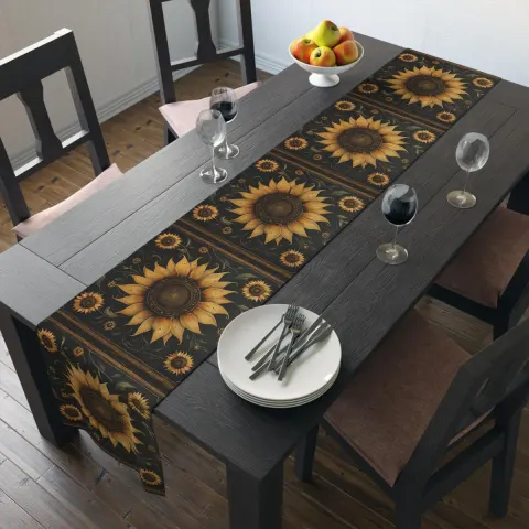 Old World Style Sunflower Art Table Runner, view 2