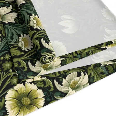 William Morris Inspired Flowers and Ferns Polyester Table Runner, view 3