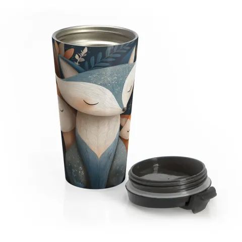 Blue Fox Stainless Steel Tumbler: 20oz Insulated Travel Cup Travel Mug
