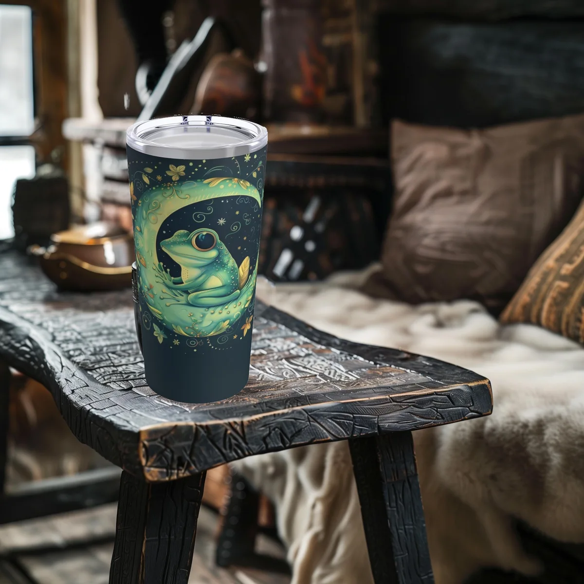 Green Frog Tumbler Travel Mug