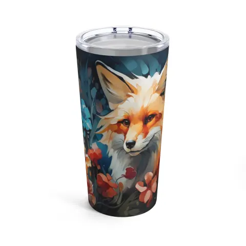 Japanese Red Fox Tumbler Travel Mug, view 3
