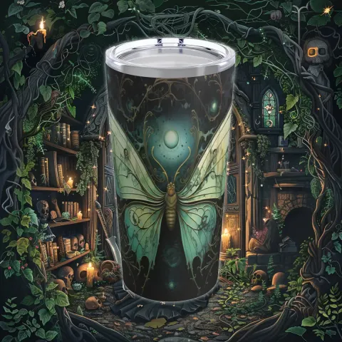 Luna Moth Tumbler Goth Gifts Travel Mug
